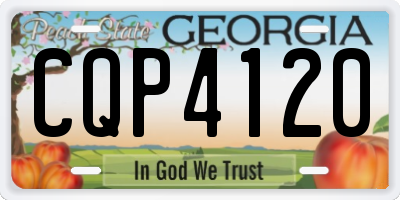 GA license plate CQP4120