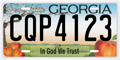 GA license plate CQP4123