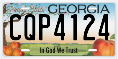 GA license plate CQP4124