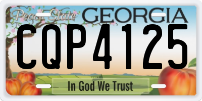 GA license plate CQP4125