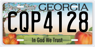 GA license plate CQP4128