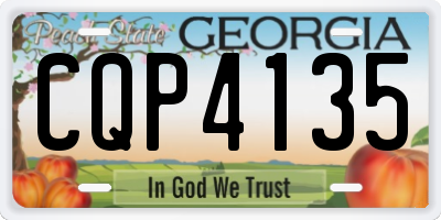GA license plate CQP4135