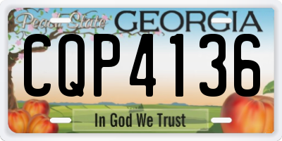 GA license plate CQP4136