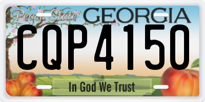 GA license plate CQP4150