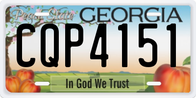 GA license plate CQP4151
