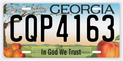 GA license plate CQP4163