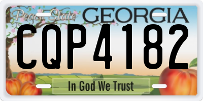 GA license plate CQP4182
