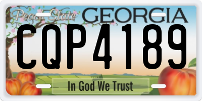 GA license plate CQP4189