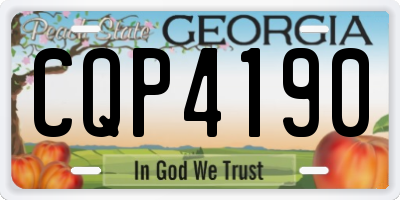 GA license plate CQP4190