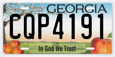 GA license plate CQP4191