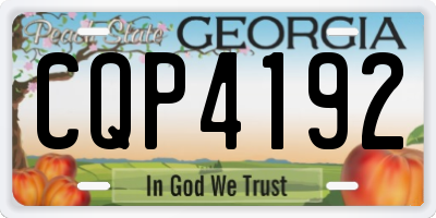 GA license plate CQP4192