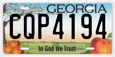 GA license plate CQP4194