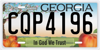 GA license plate CQP4196