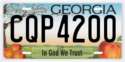 GA license plate CQP4200