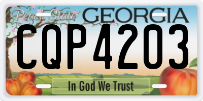 GA license plate CQP4203