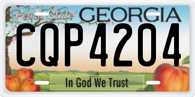 GA license plate CQP4204
