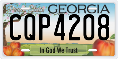 GA license plate CQP4208