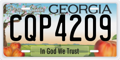 GA license plate CQP4209