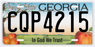 GA license plate CQP4215