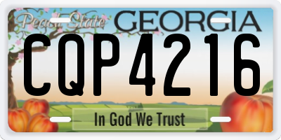 GA license plate CQP4216