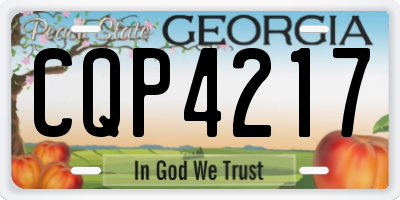 GA license plate CQP4217