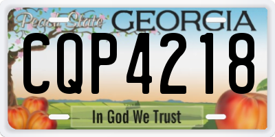 GA license plate CQP4218