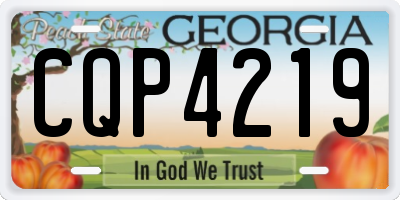 GA license plate CQP4219
