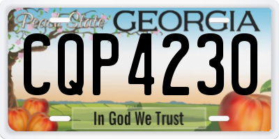 GA license plate CQP4230