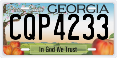 GA license plate CQP4233