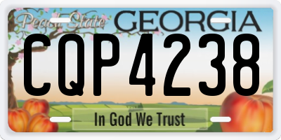 GA license plate CQP4238