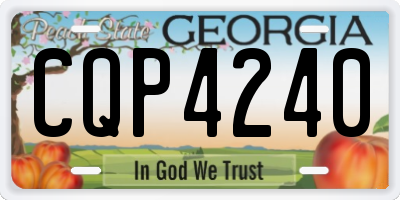 GA license plate CQP4240