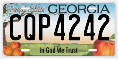 GA license plate CQP4242