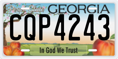 GA license plate CQP4243