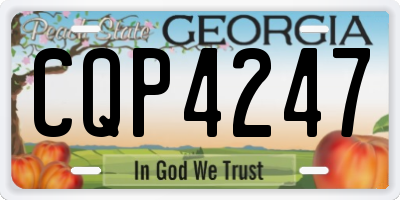 GA license plate CQP4247