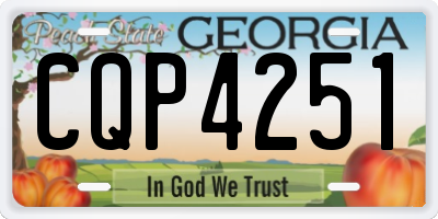 GA license plate CQP4251