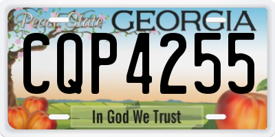 GA license plate CQP4255