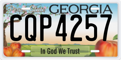 GA license plate CQP4257