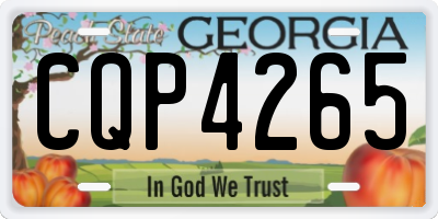 GA license plate CQP4265