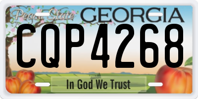 GA license plate CQP4268