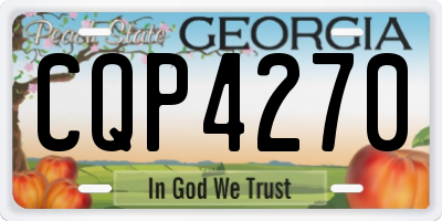 GA license plate CQP4270