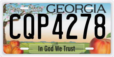 GA license plate CQP4278