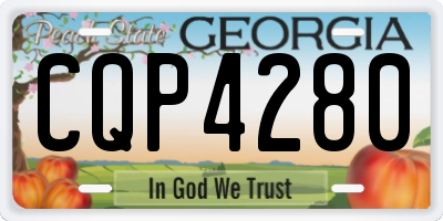 GA license plate CQP4280