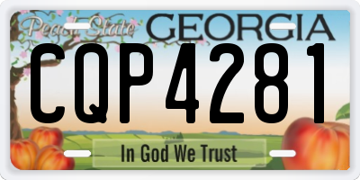 GA license plate CQP4281