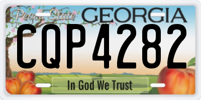 GA license plate CQP4282