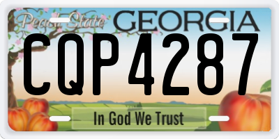 GA license plate CQP4287