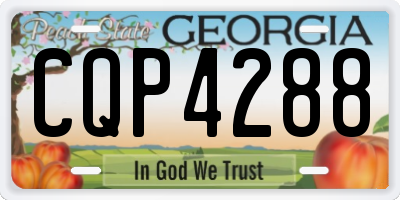 GA license plate CQP4288