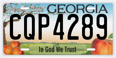 GA license plate CQP4289
