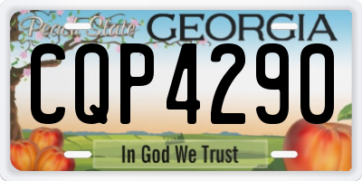 GA license plate CQP4290