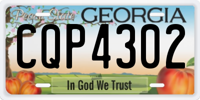 GA license plate CQP4302