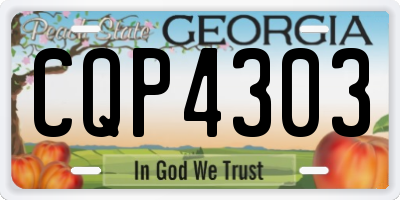 GA license plate CQP4303